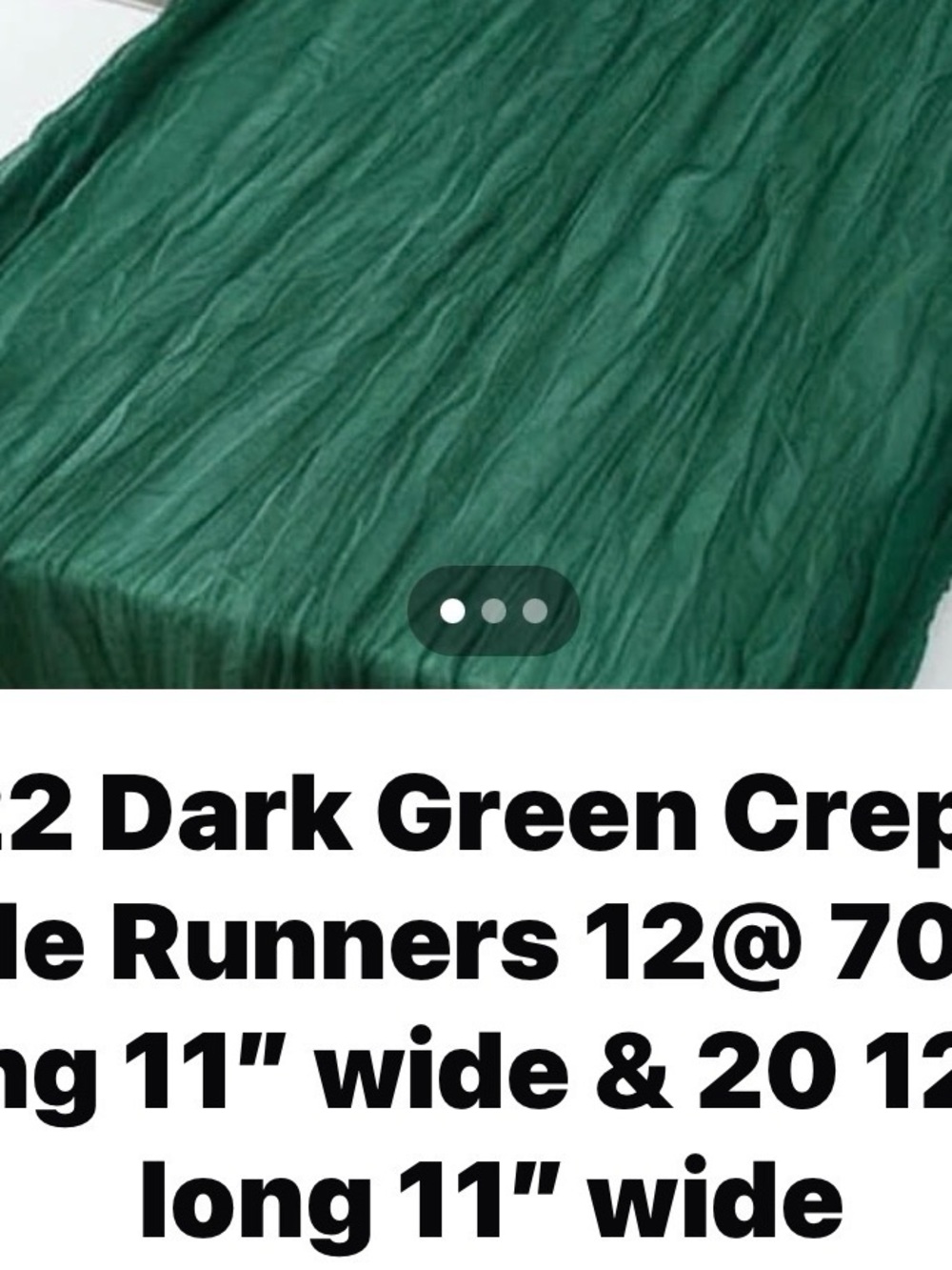 SHEIN Emerald Green Crinkle Table Cover for Events